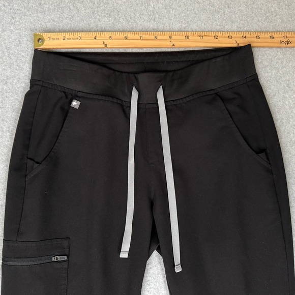 Figs Jogger Scrub Pants Womens Medium Black Zamora Medical Nurse Dental Health - Picture 10 of 14